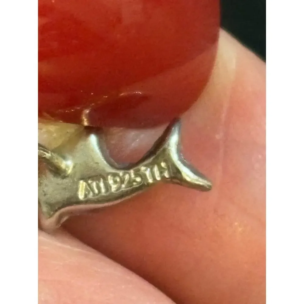 Vintage Sterling Silver Dolphin Earrings Rhinestone